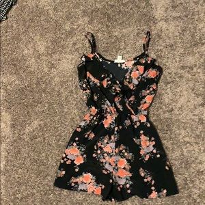 Full Tilt Black floral  romper